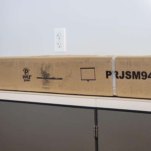 New Pyle Home PRJSM9406 Universal Roll Down Manual Projection Screen