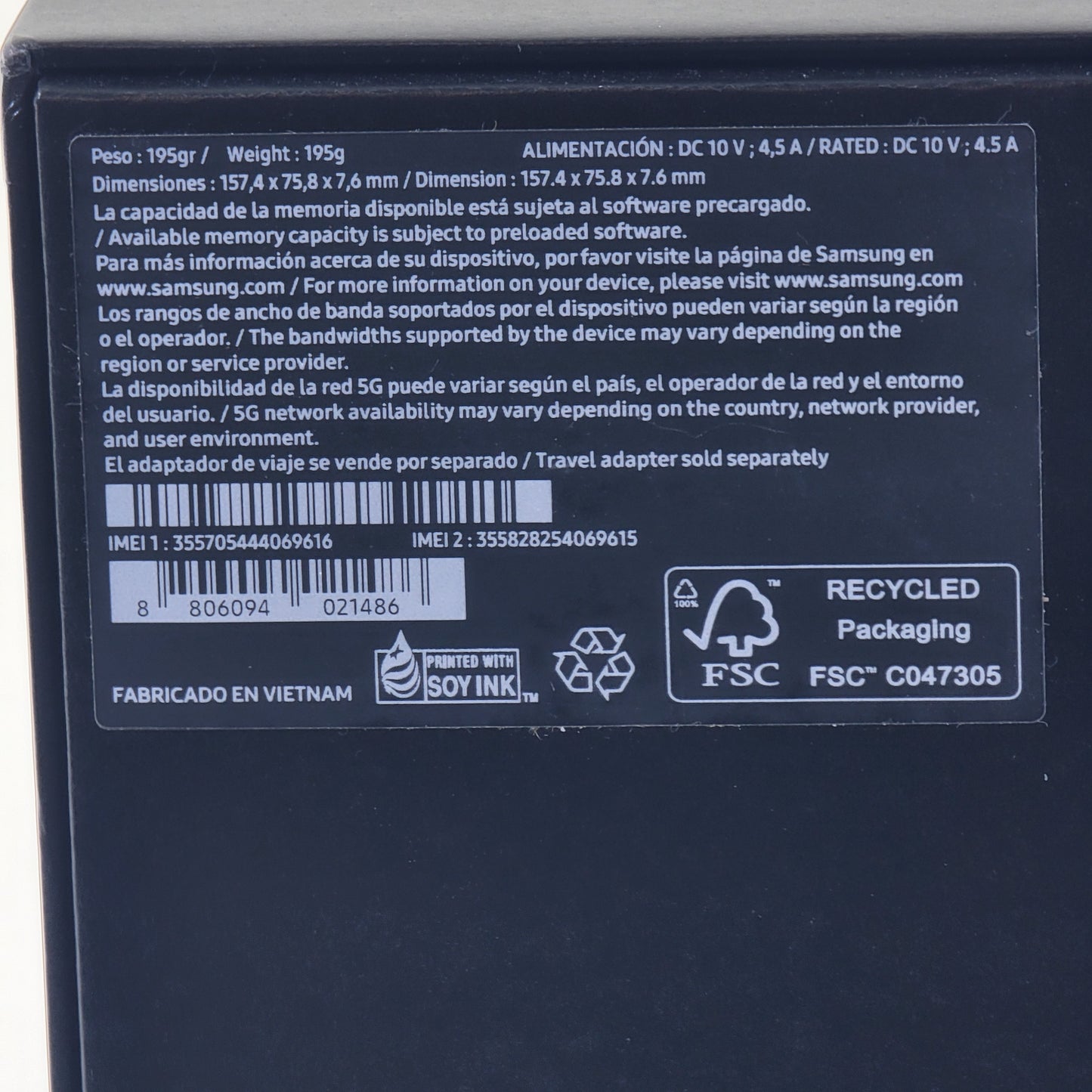New GSM Unlocked Samsung Galaxy S22 Plus 8GB RAM 256GB SM-S906E Black