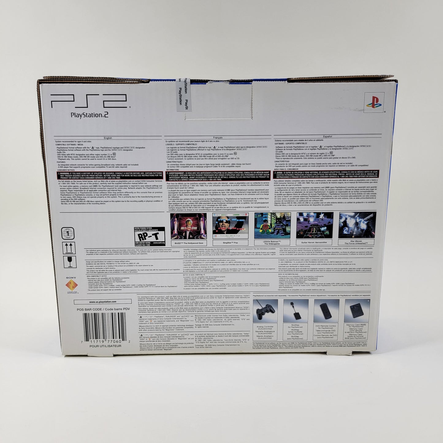 New Sony PlayStation 2 Slim PS2 Black Console Gaming System SCPH-90001