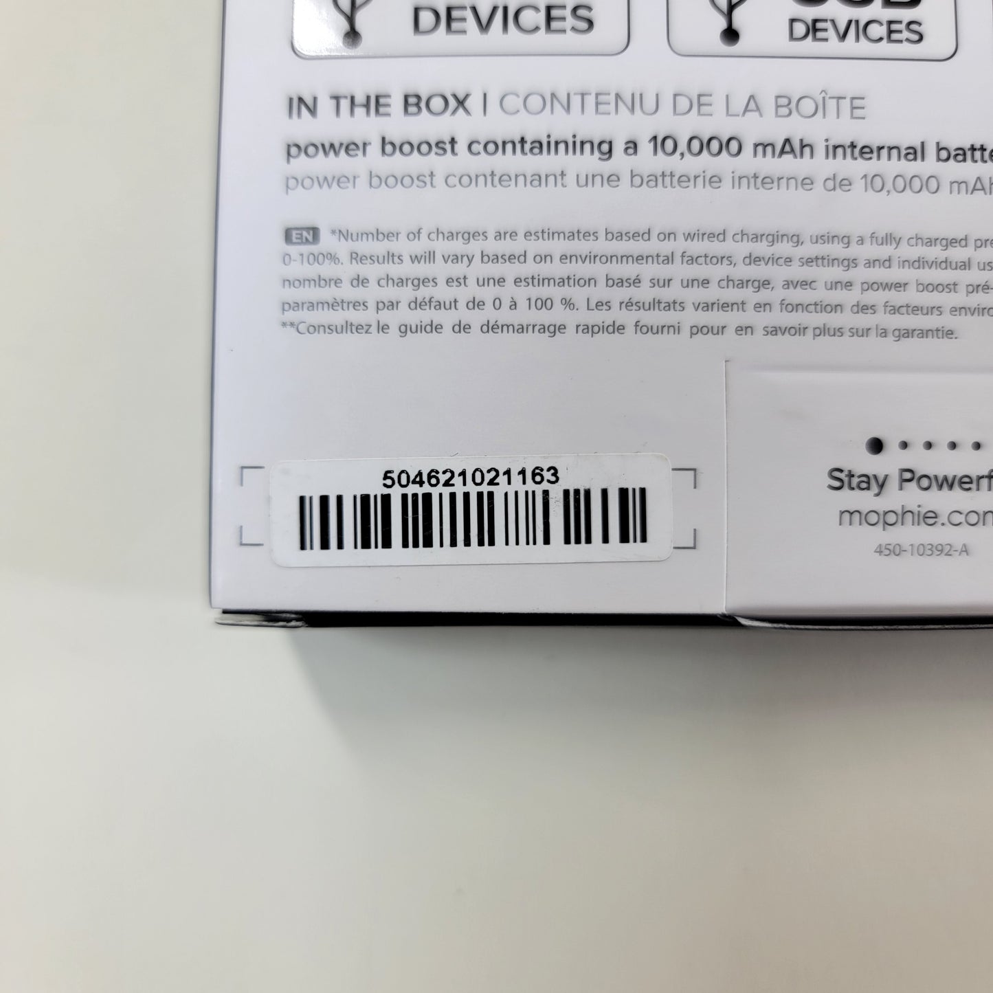 New Mophie Power Boost Portable Battery with USB-C Port PWR-BOOST-10K 10,000 mAh