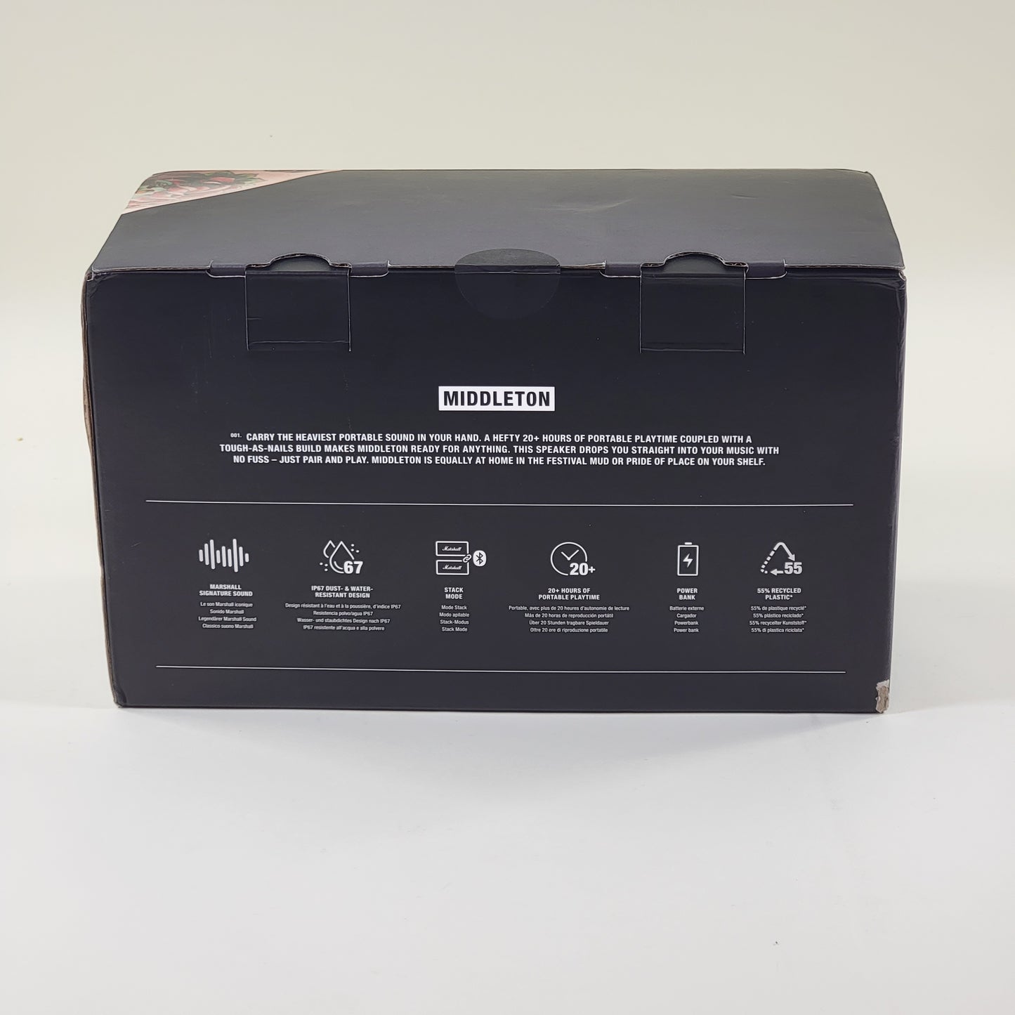 New Marshall Middleton Bluetooth Speaker Black 10060034