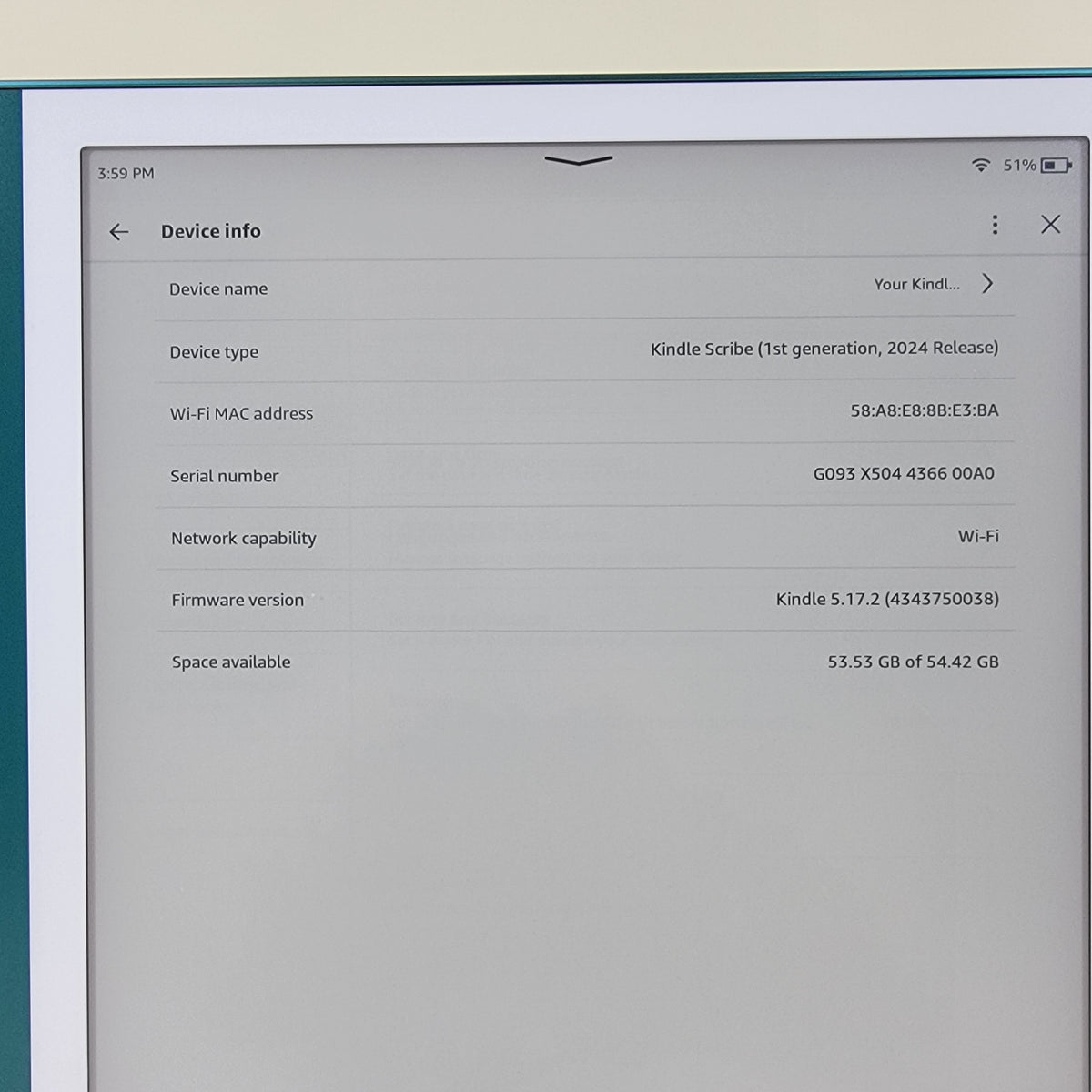 WiFi Only Amazon Kindle Scribe 64GB Metallic Jade C4A6T4
