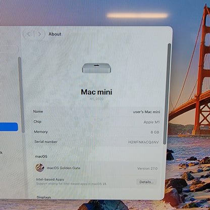 2020 Apple Mac Mini M1 8 Core 3.2GHz 8GB RAM 256GB SSD A2348