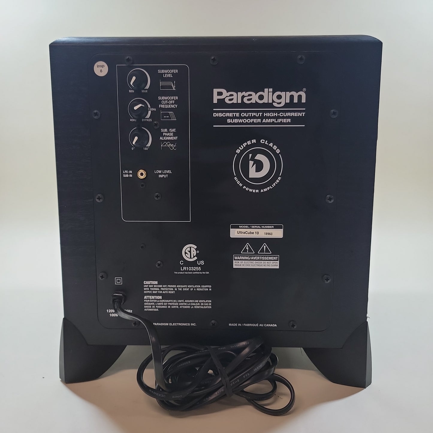 Paradigm Ultra Cube 10 Subwoofer Black LR103255