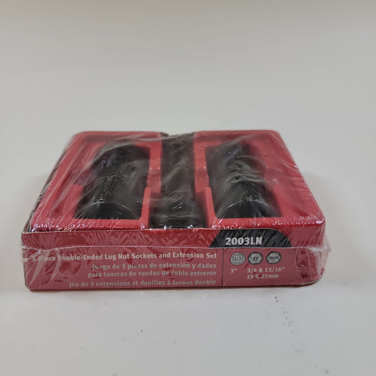 New Snap-On 2003LN 3 Piece Double-Ended Lug Nut Sockets and Extension Set