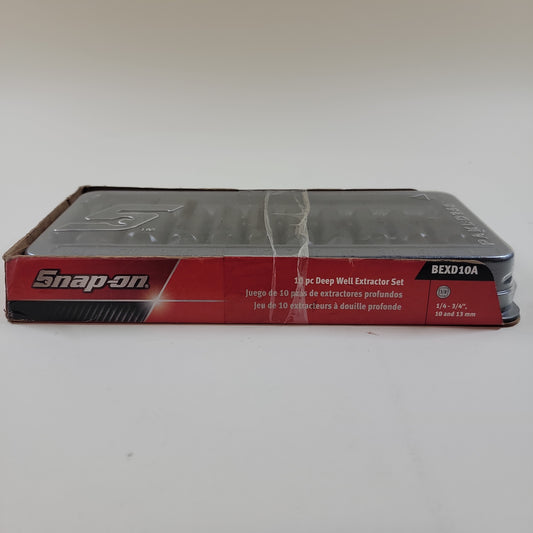 New Snap-On BEXD10A 10 Piece Deep Well Extractor Set (1/4" - 3/4") (1/4" - 3/4")