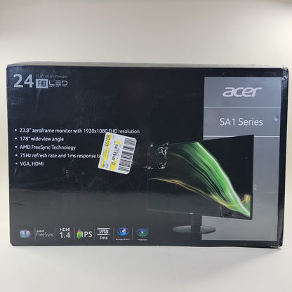 New Acer 24" SA241Y FHD IPS LED 75Hz LED Monitor