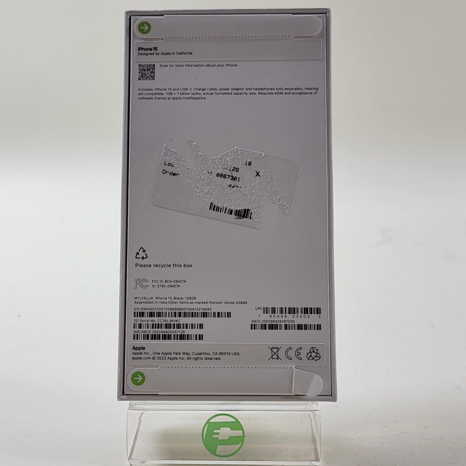 New Factory Unlocked Apple iPhone 15 128GB Black MTLV3LL/A