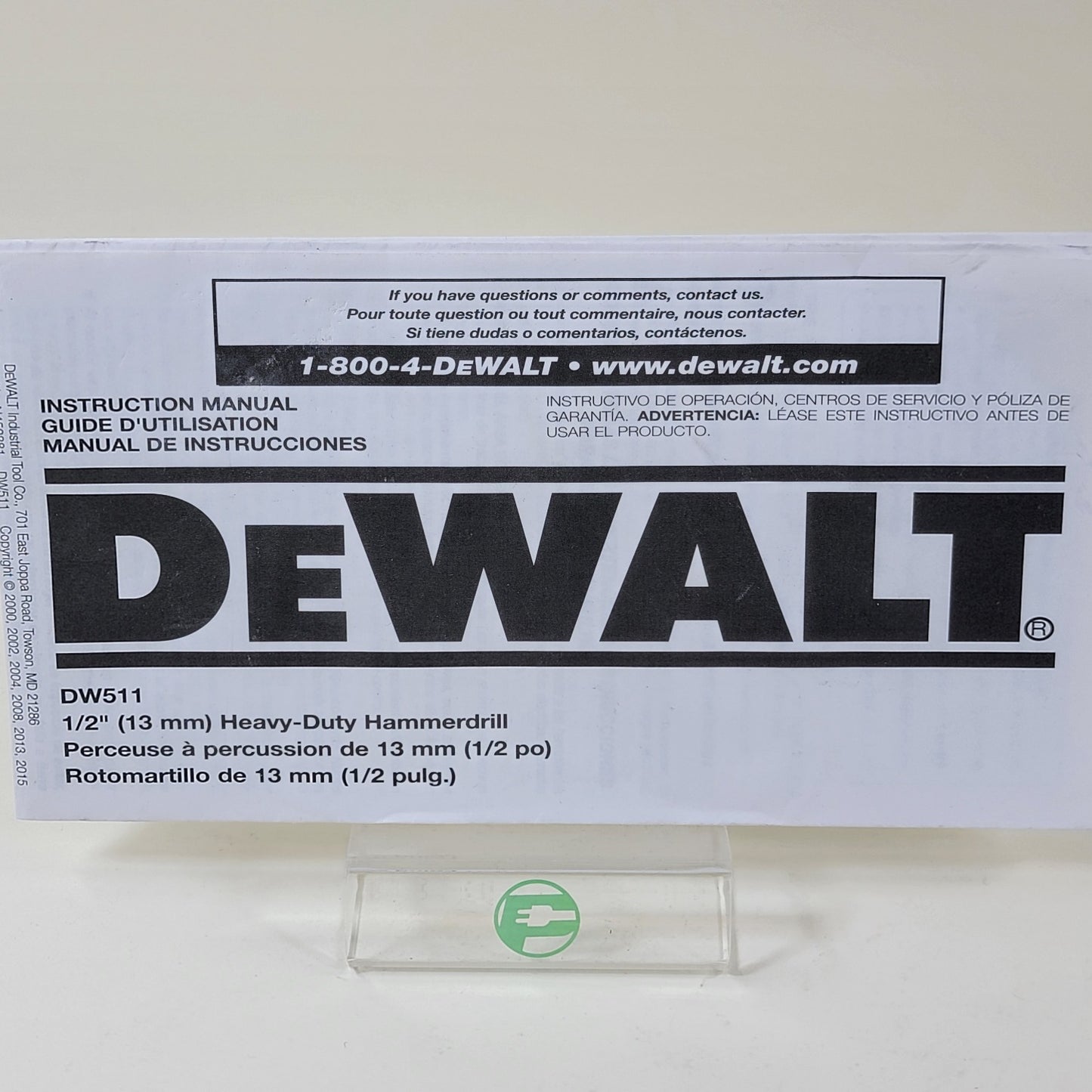 DeWalt DW511 120V 1/2" VSR Hammer Drill