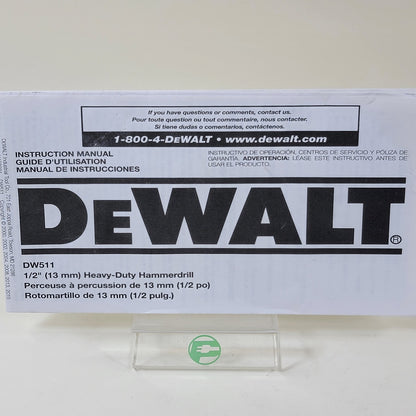 DeWalt DW511 120V 1/2" VSR Hammer Drill