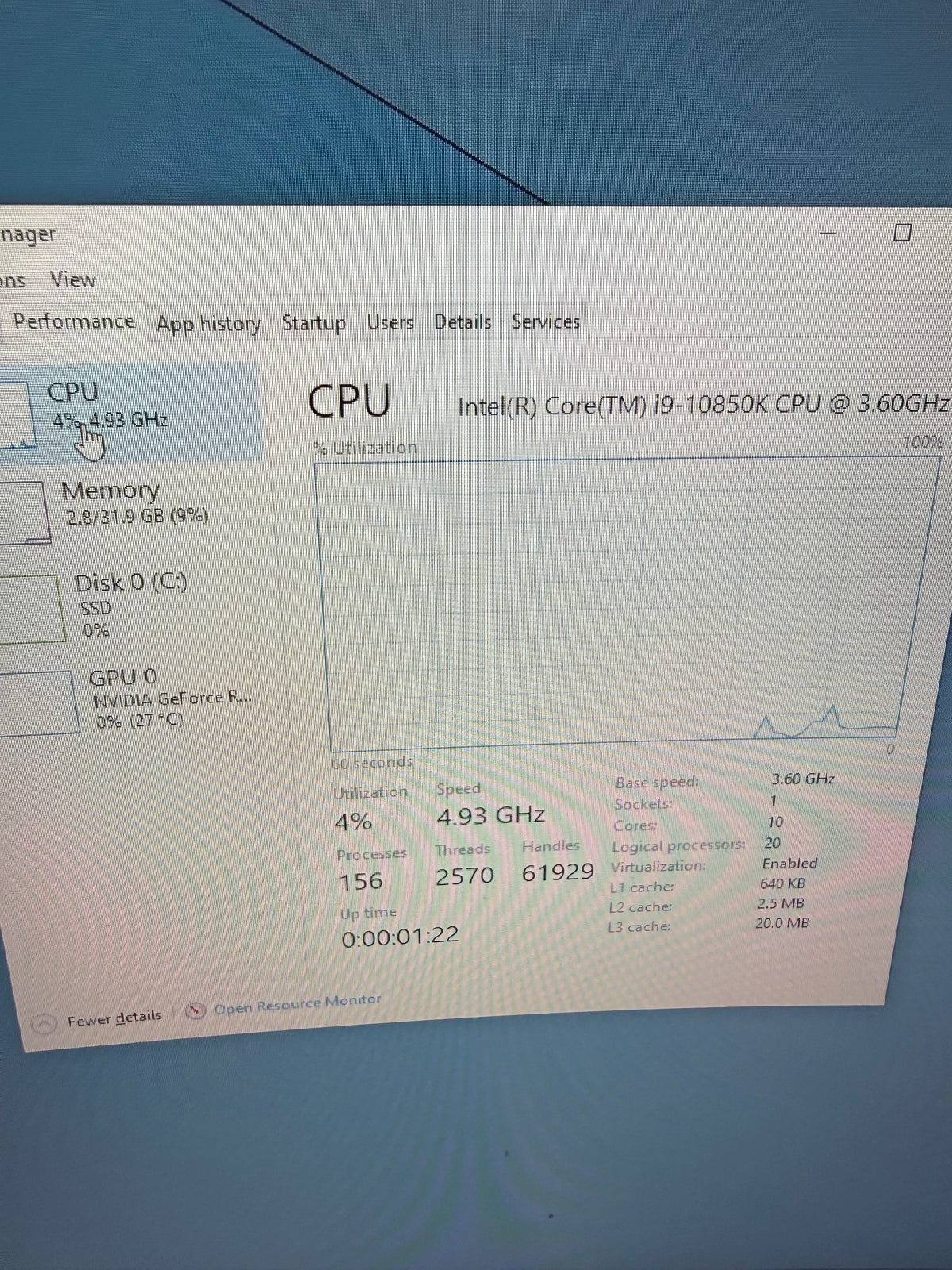 Intel Core i9-10850K 3.60GHz 10 Core BX8070110850K 20 Thread LGA 1200