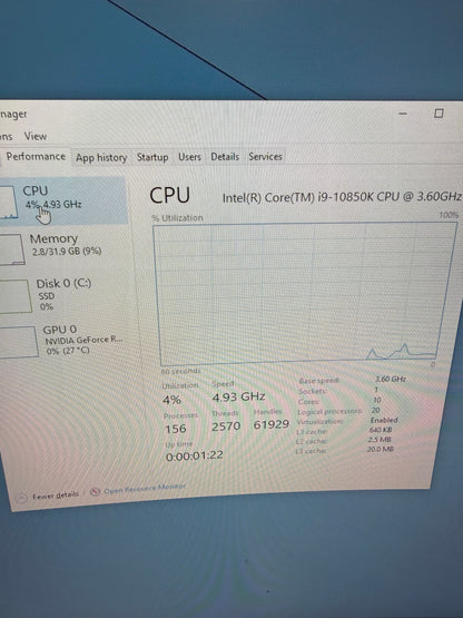 Intel Core i9-10850K 3.60GHz 10 Core BX8070110850K 20 Thread LGA 1200