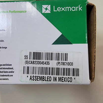 New Lexmark 78C10C0 Cyan Toner Cartridge