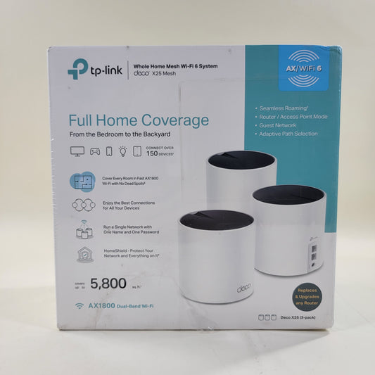 New TP-Link Deco X25 AX1800 WiFi 6 Whole Home Mesh Wi-Fi 6 System