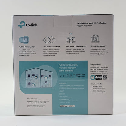 New TP-Link AX1800 Dual-Band Whole Home Mesh Wi-Fi 6 System Deco X25 3 Pack