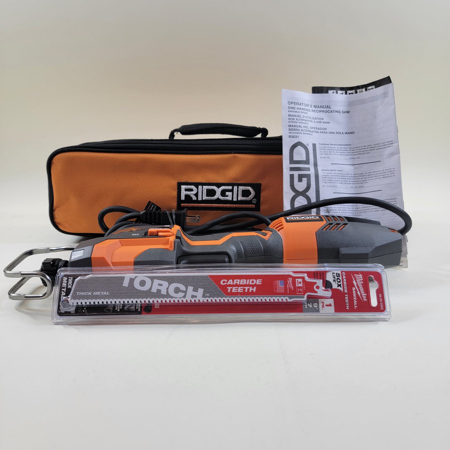 Ridgid R3031 120V One-Handed Reciprocating Saw