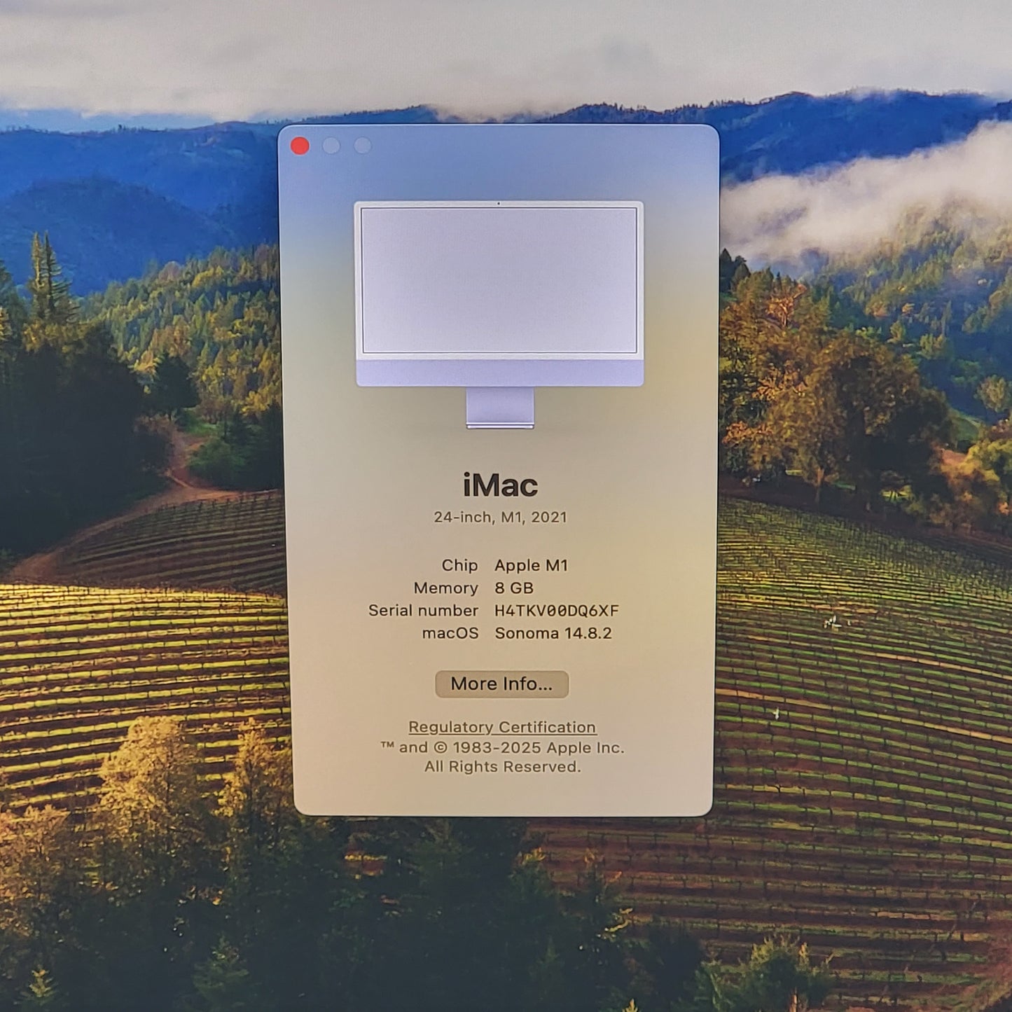 2021 Apple iMac 24" M1 3.2GHz 8GB RAM 256GB SSD Purple A2438