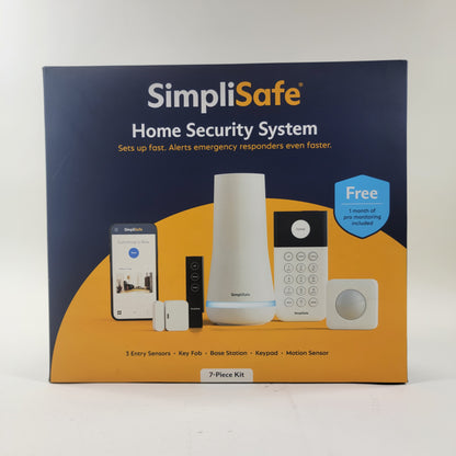 New SimpliSafe 7-Piece Kit Home Security System White 0054D5D3