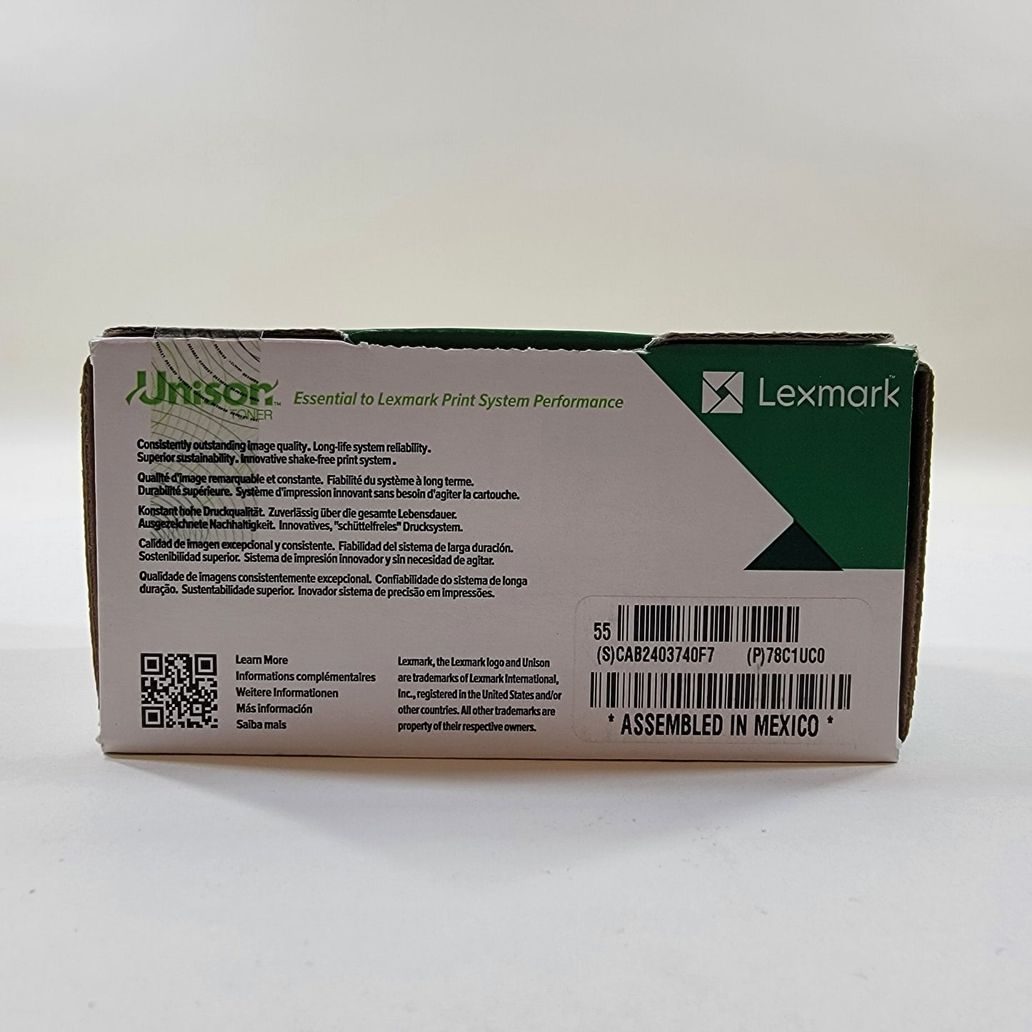 New Lexmark 78C10C0 Cyan Toner Cartridge