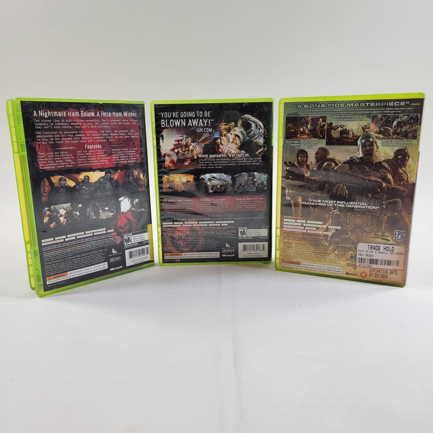 Lot of 3 Microsoft Xbox 360 Games