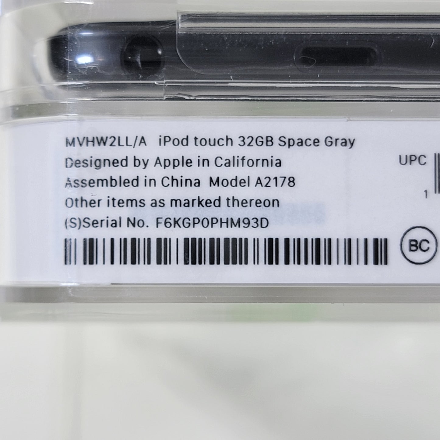 New Apple iPod Touch 7th Gen 32GB Space Gray MVHW2LL/A