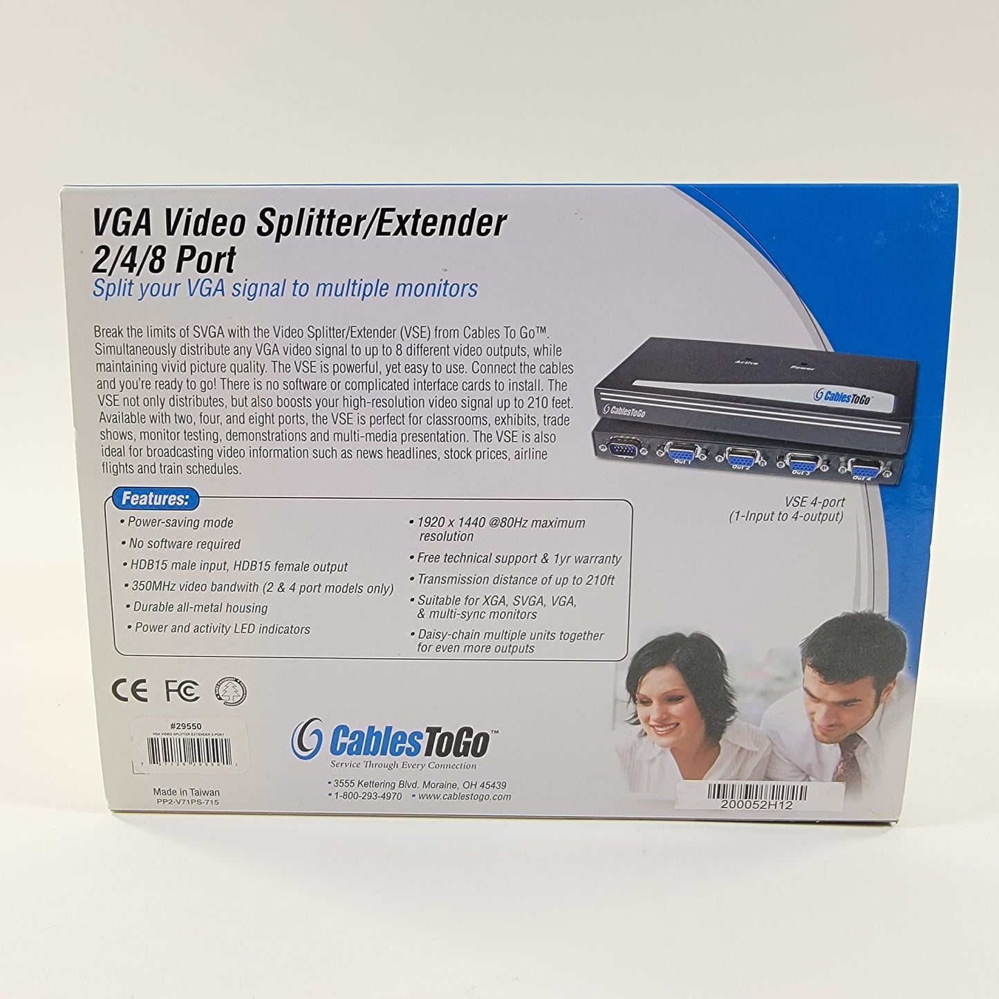 New Open Box CablesToGo VGA Video Splitter/Extender 2/4/8 Port 29550