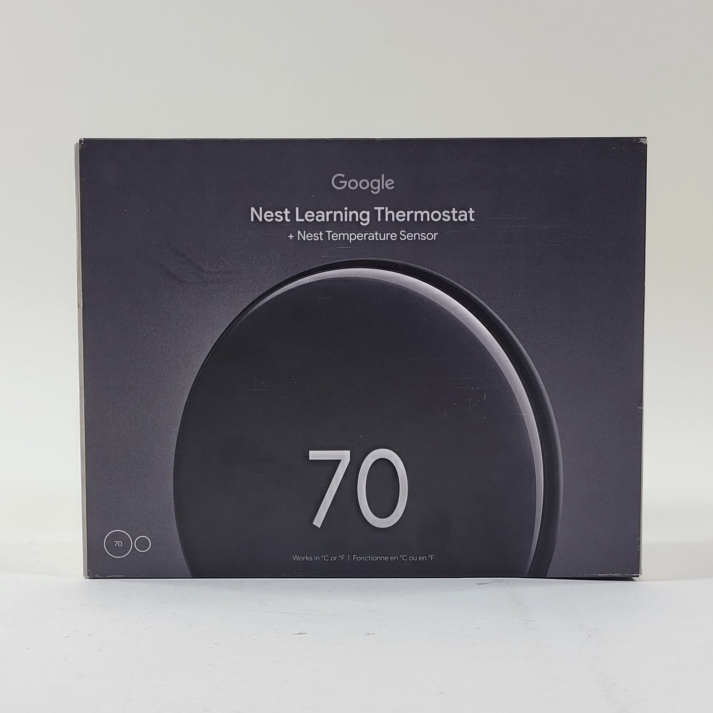 New Google Nest Learning Thermostat + Temperature Sensor Obsidian GA05169-US