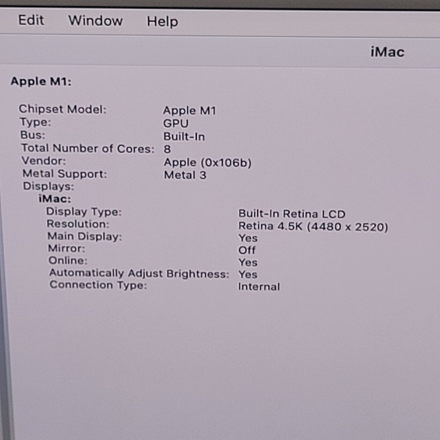 2021 Apple iMac 24" M1 3.2GHz 8GB RAM 256GB SSD Purple A2438