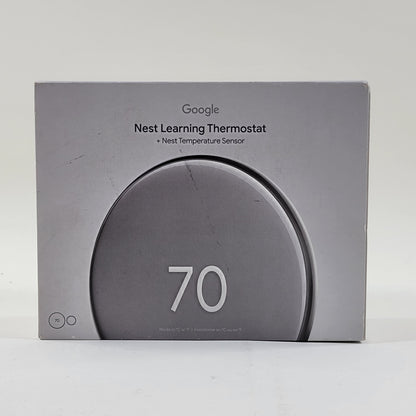 New Google Nest Learning Thermostat + Nest Sensor Polished Silver G5AJK