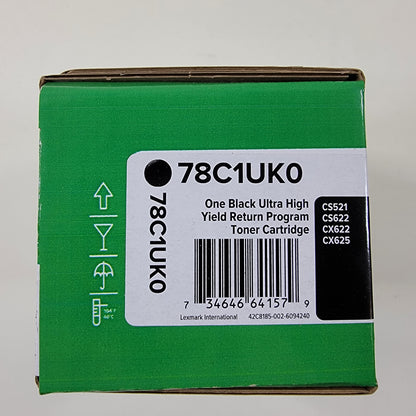 New Lexmark 78C1UK0 Black Ultra High Yield Toner Cartridge