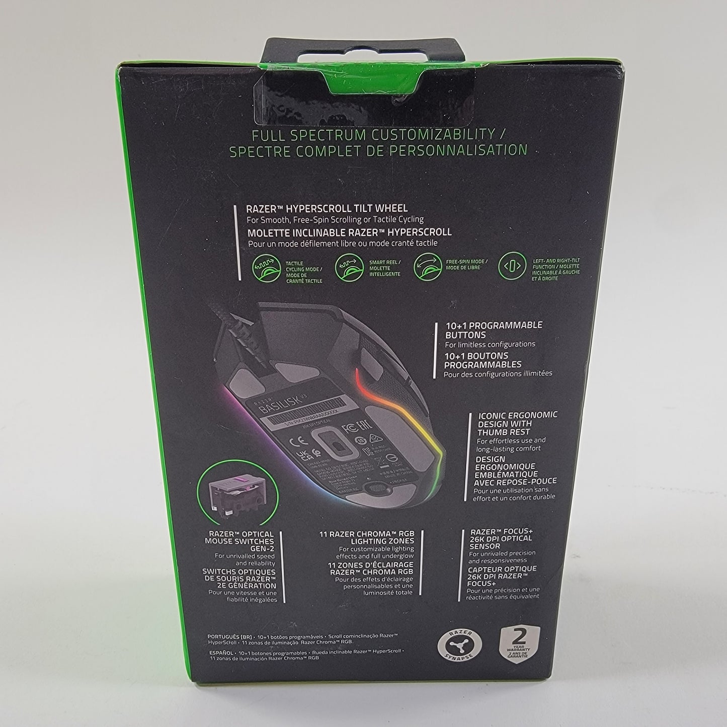 New Razer Basilisk v3 Ergonomic Gaming Mouse RZ01-0400