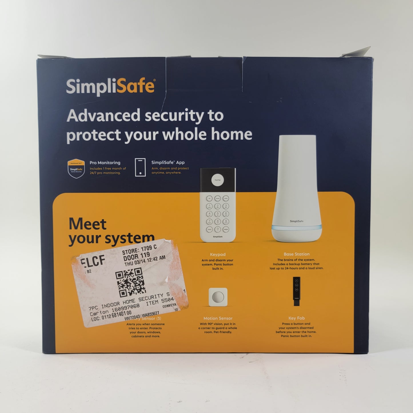 New SimpliSafe 7-Piece Kit Home Security System White 0054D5D3